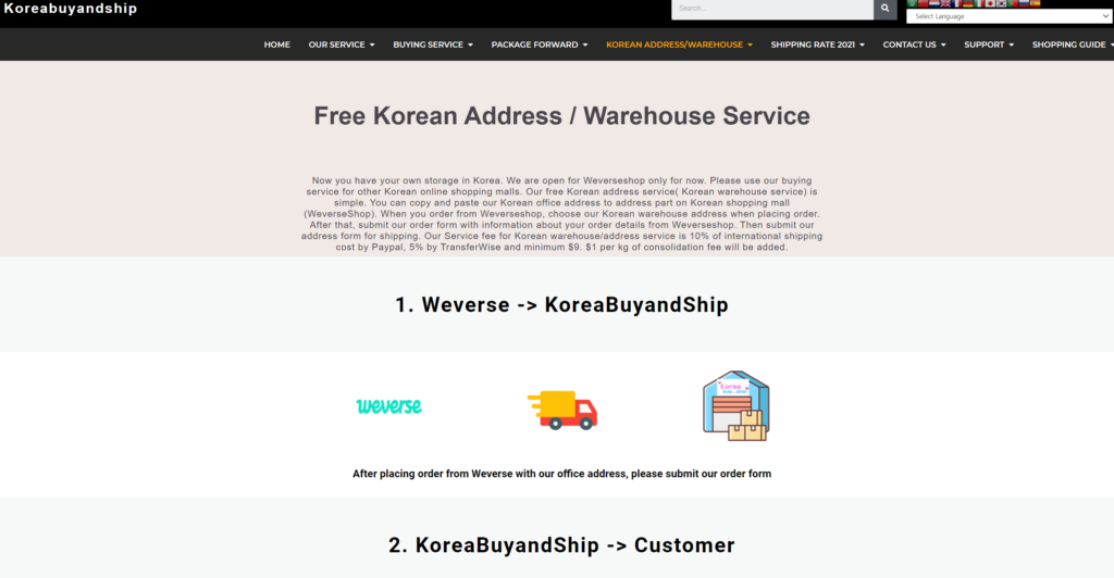 korea buying service - partimento
