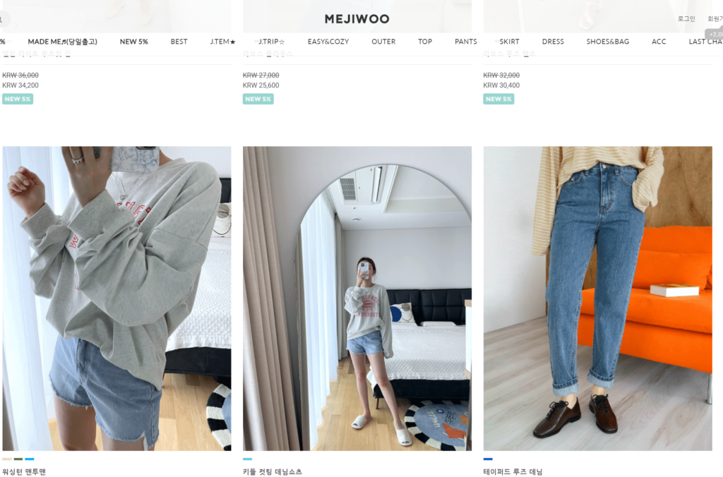 shop for mejiwoo korea fashion online